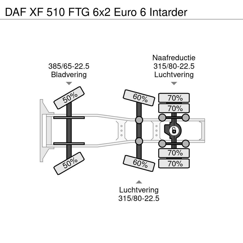 DAF XF 510 FTG 6x2 Euro 6 Intarder Vlačilci