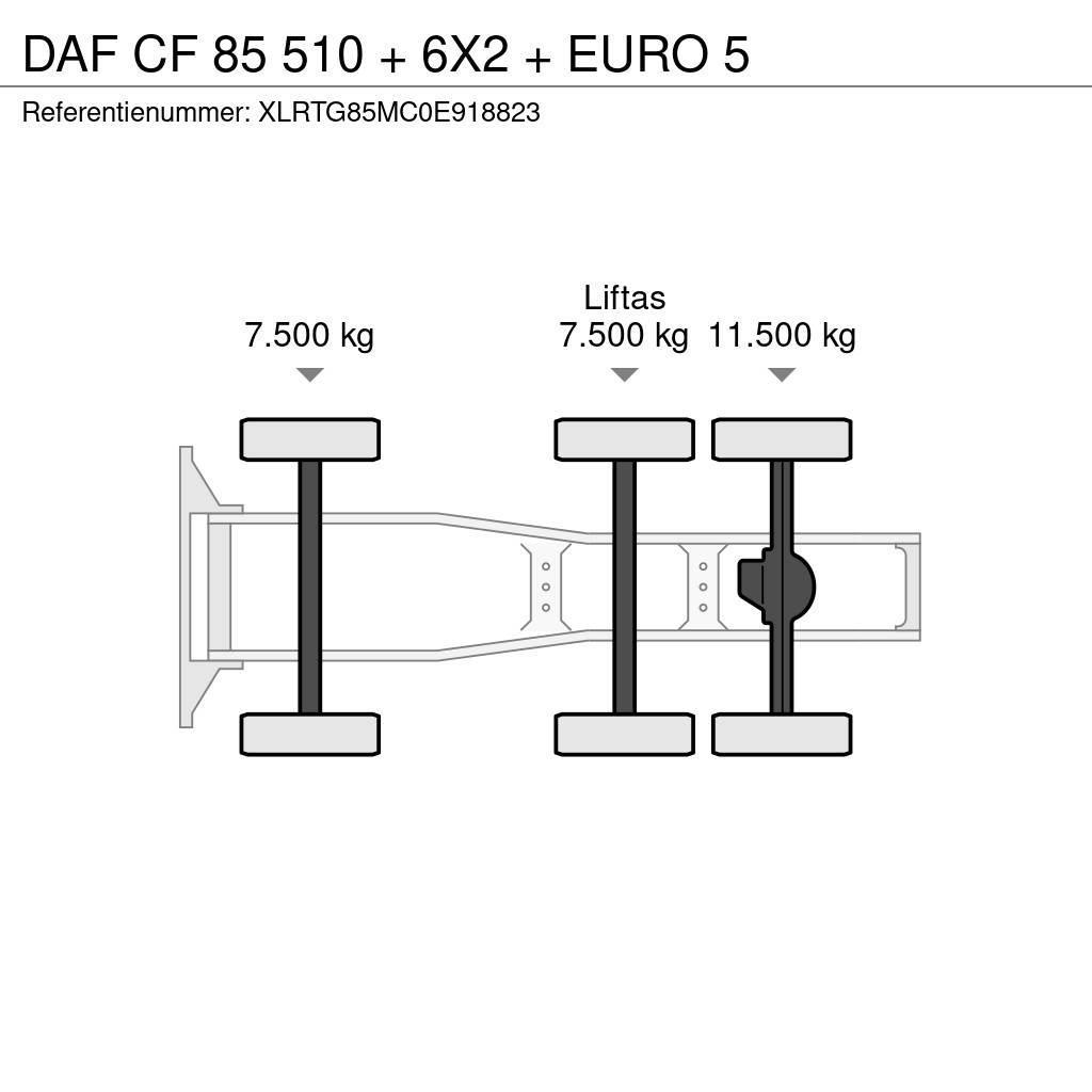 DAF CF 85 510 + 6X2 + EURO 5 Vlačilci