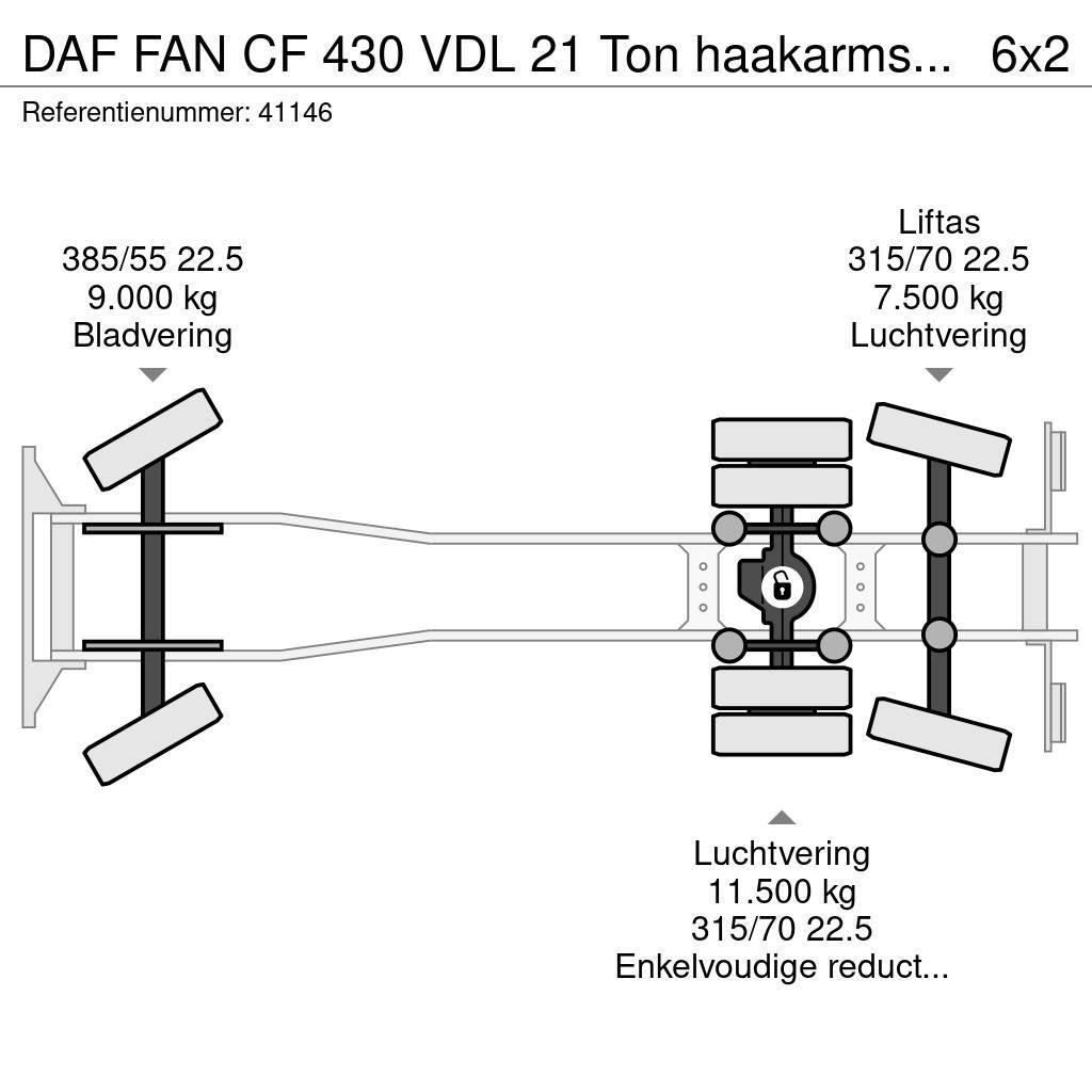 DAF FAN CF 430 VDL 21 Ton haakarmsysteem Kotalni prekucni tovornjaki