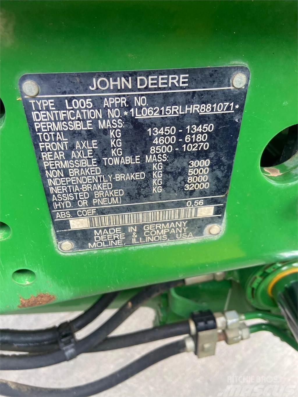 John Deere 6215R Traktorji