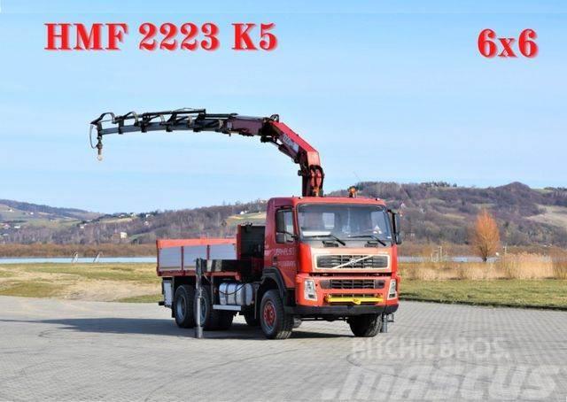 Volvo FM 12 380 Pritsche 5,20m + HMF 2223 K5+FUNK/6x6 Tovornjaki z žerjavom