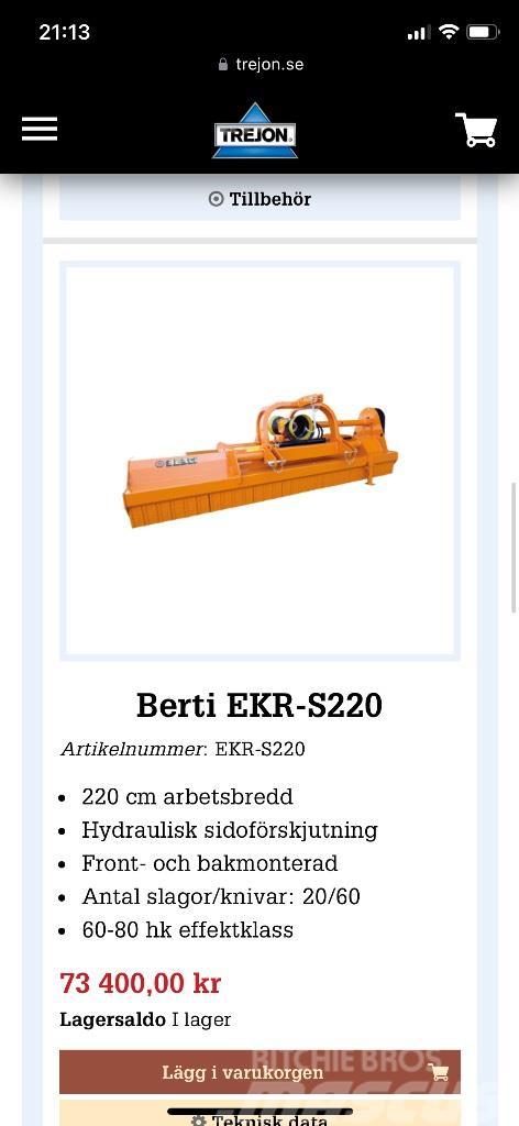 Berti Ekr-s 220 Slaghack Pasture mowers and toppers