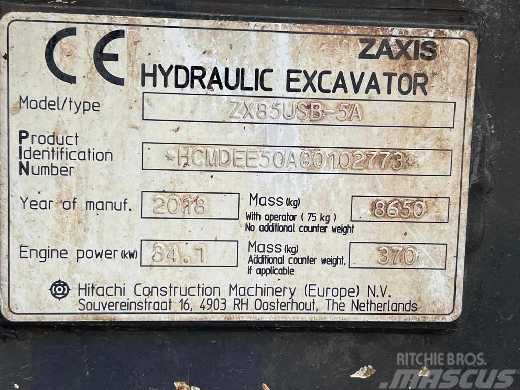 Hitachi ZX 85 US B-5 A Midi excavators  7t - 12t