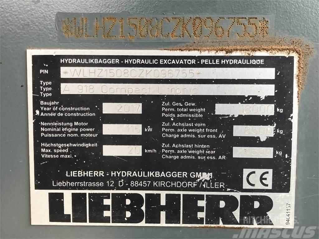 Liebherr A918 Compact Wheeled excavators