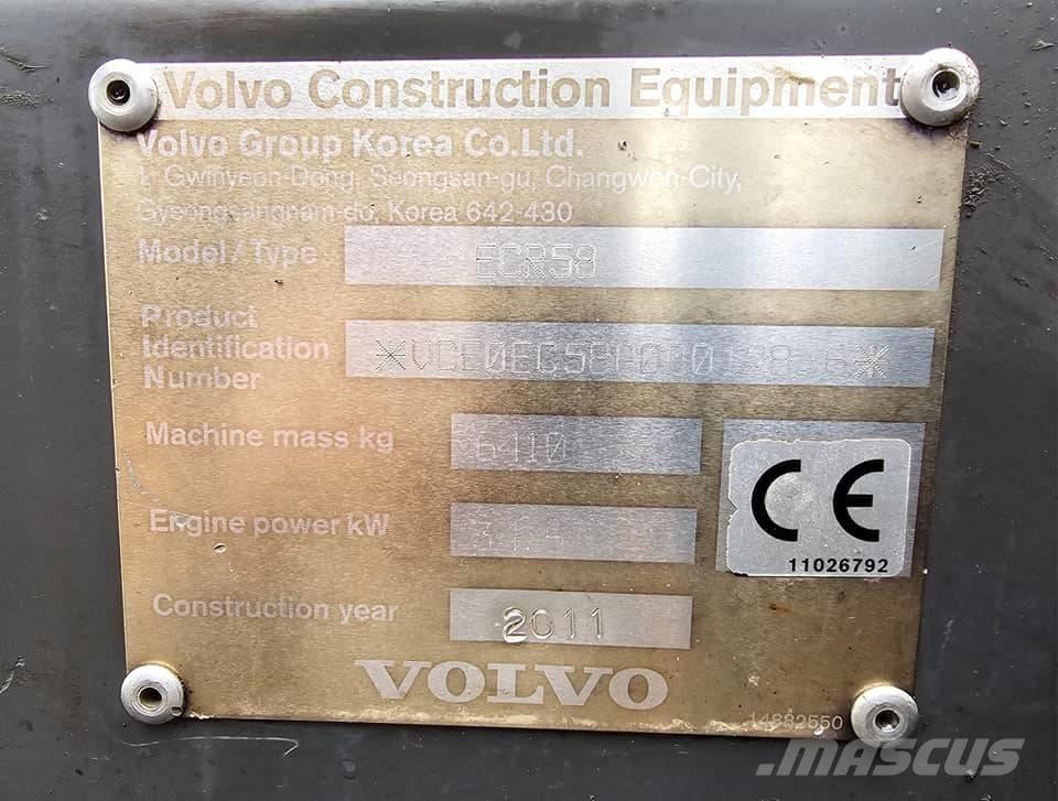 Volvo ECR 58 Mini bagri <7t