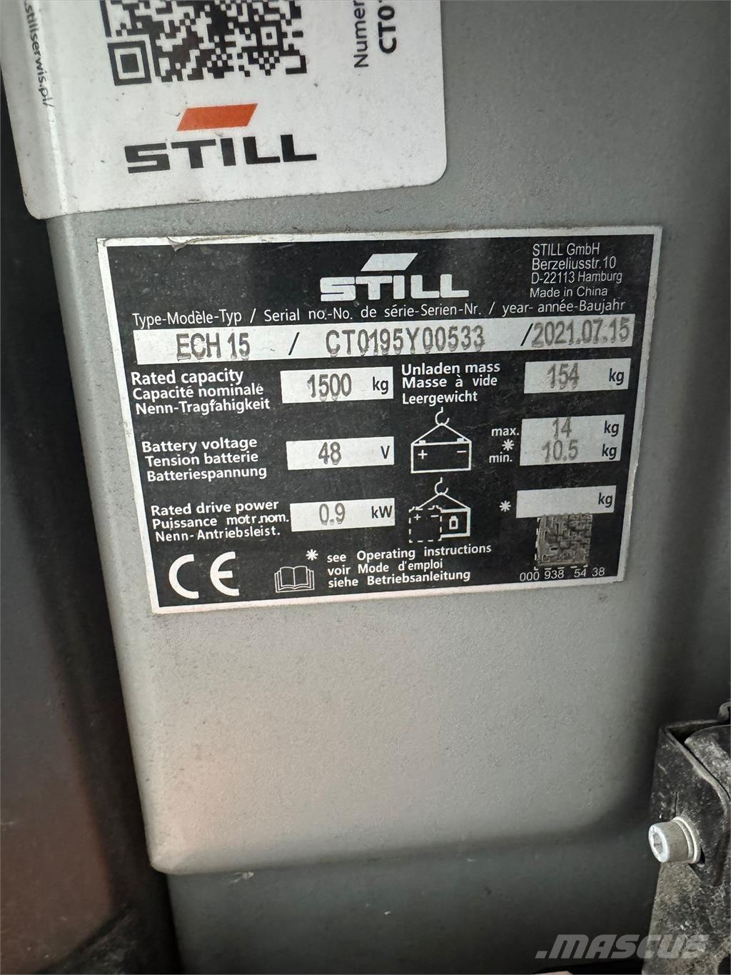 Still ECH 15 Ročni električni viličar