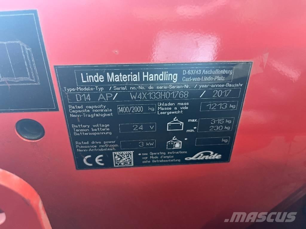Linde D 14 AP Samopogonski ročni viličarji