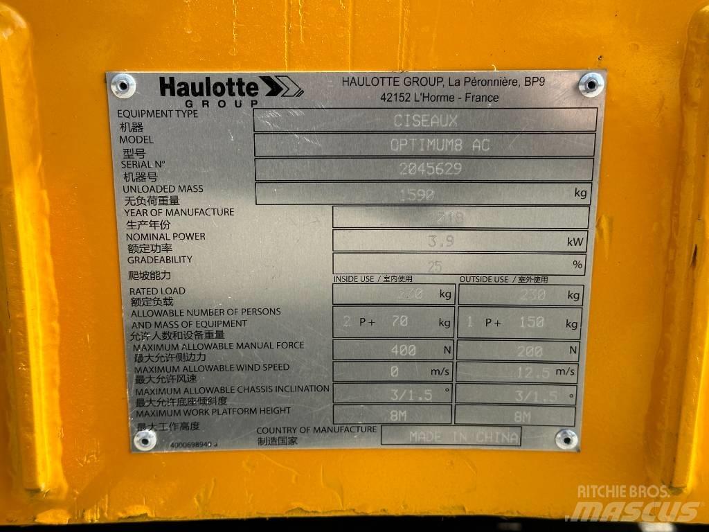 Haulotte OPTIMUM 8 Škarjaste dvižne ploščadi