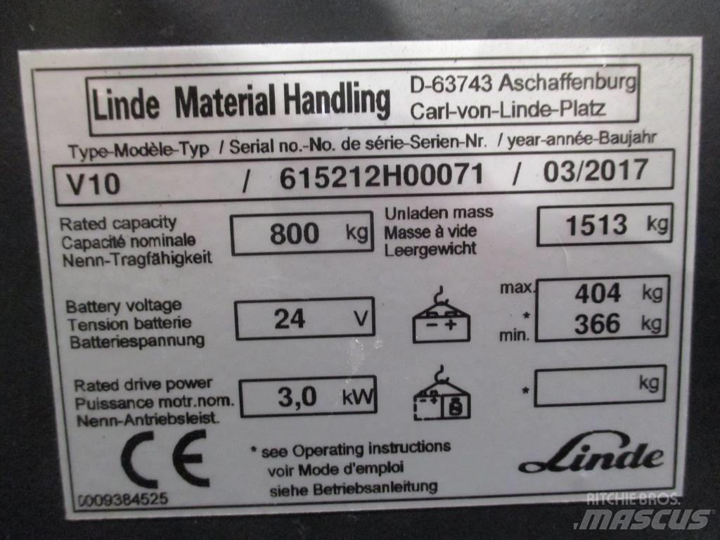 Linde V 10 Visokodvižni komisionirni viličar