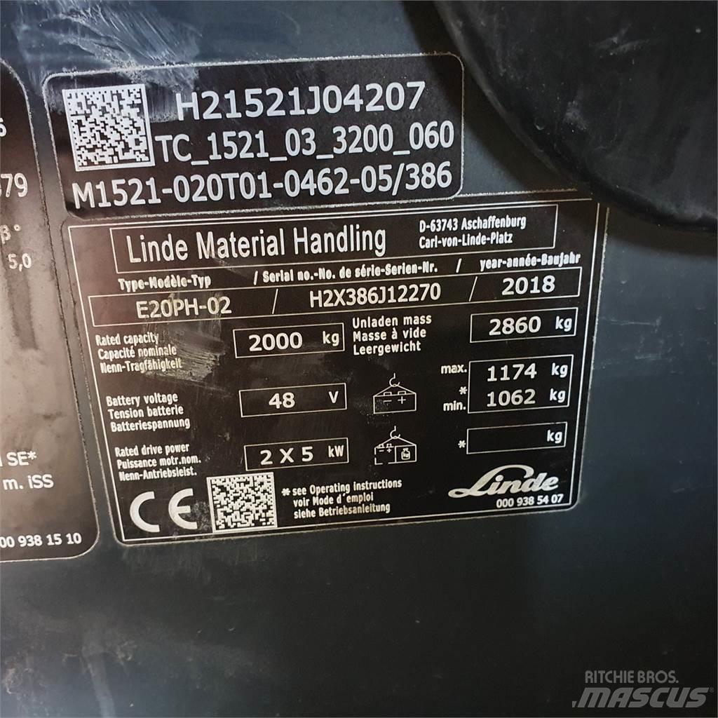 Linde E20PH Električni viličarji