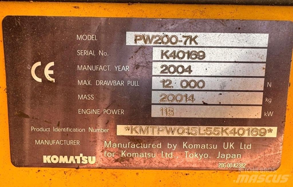 Komatsu PW 200-7K Bagri na kolesih