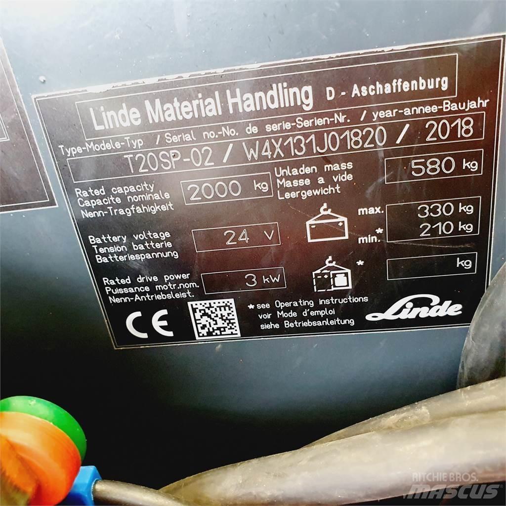Linde T20SP kurz Električni nizko dvižni viličar