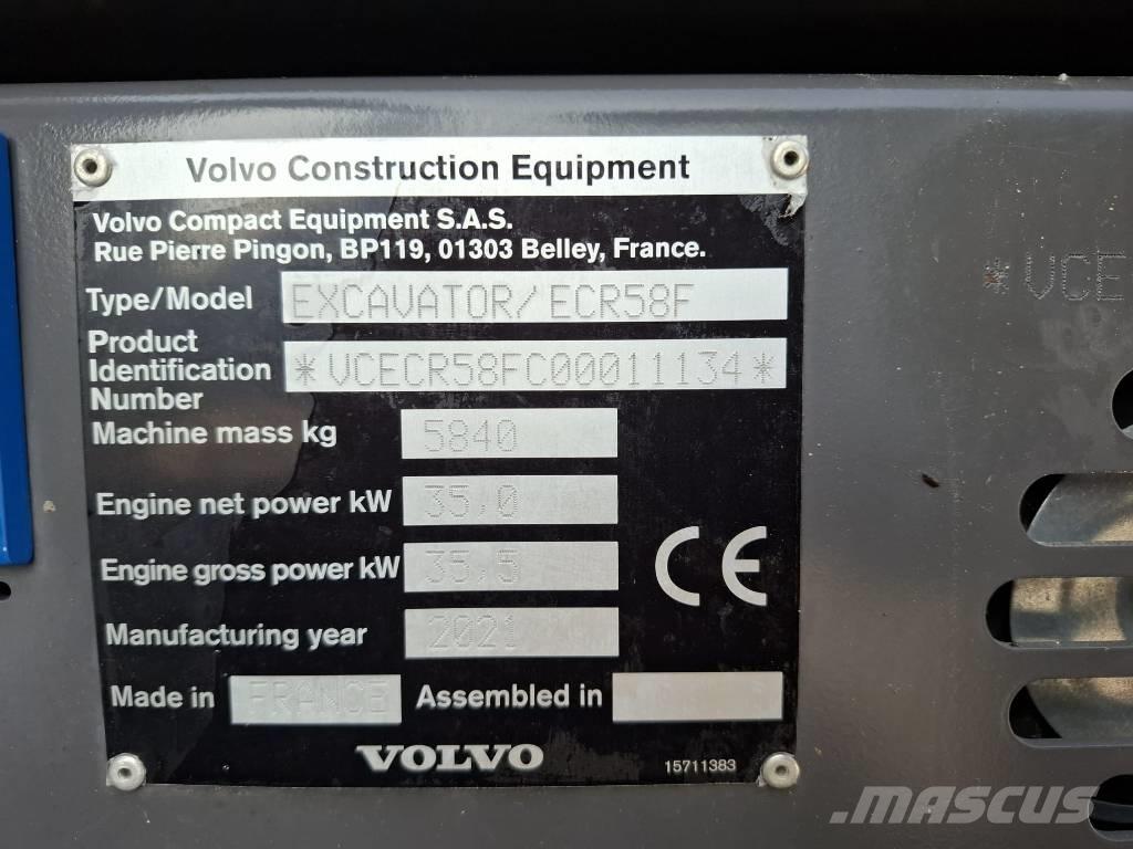 Volvo ECR 58 F Mini bagri <7t