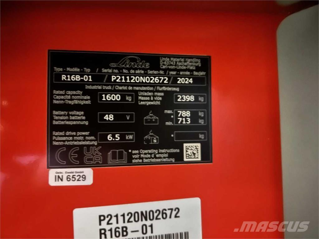 Linde R16B Viličarji s pomičnim teleskopom