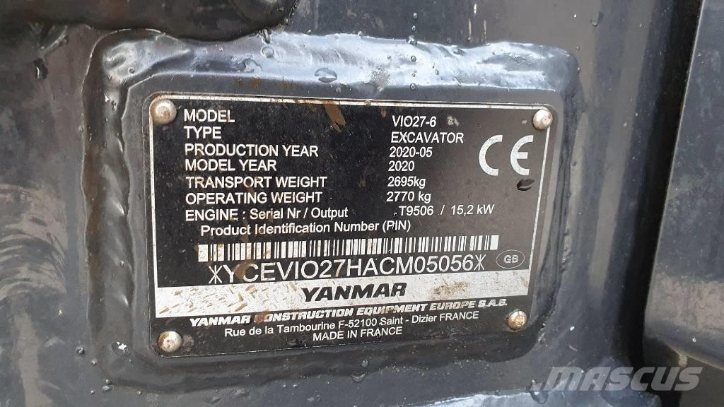 Yanmar VIO 27-6 Mini bagri <7t