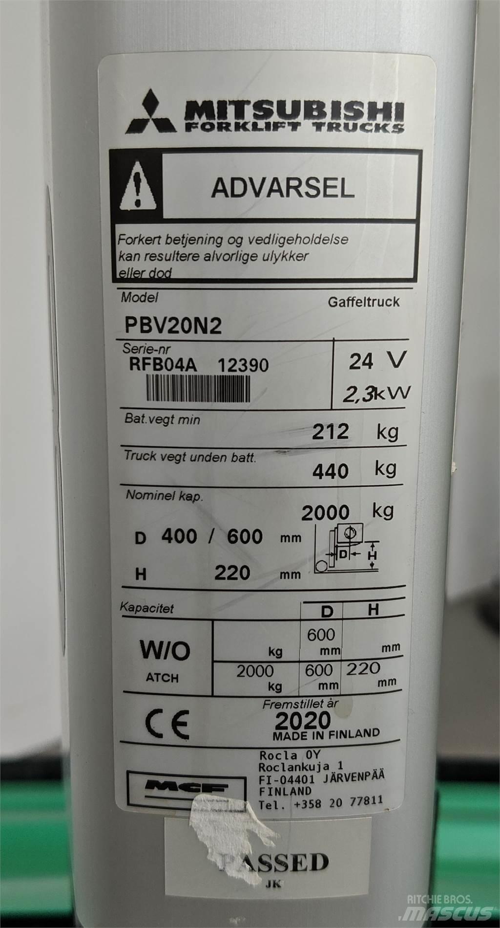 Mitsubishi PBV20N2 Viličarji - drugo