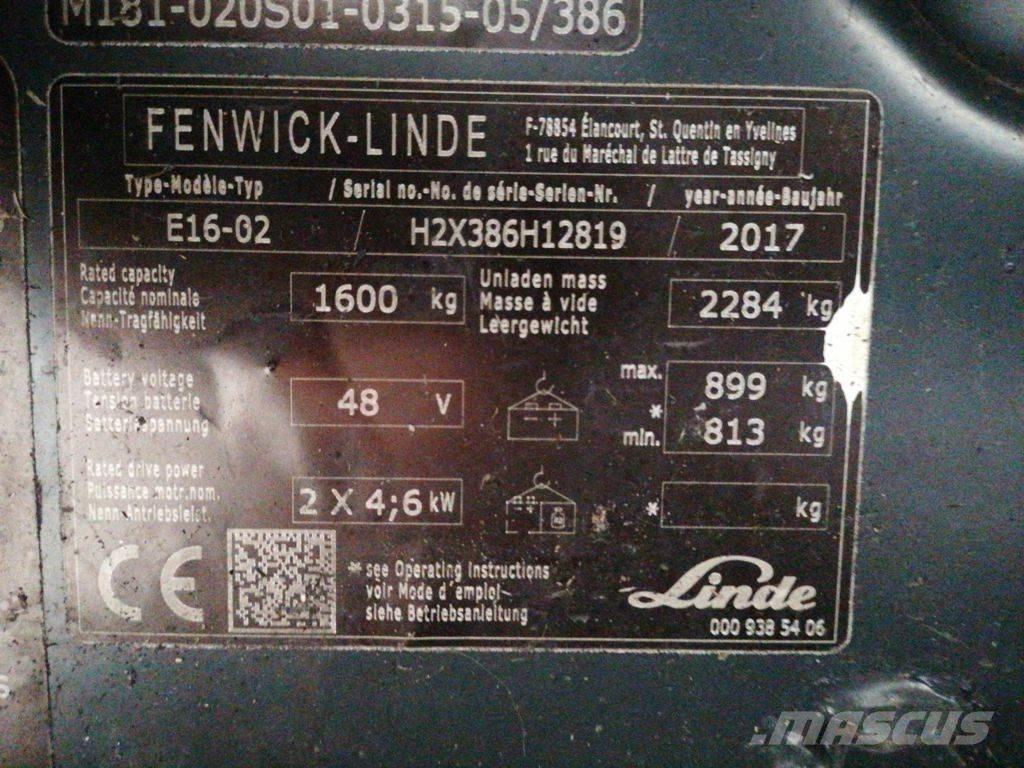 Linde E16-02 Električni viličarji