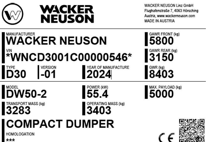 Wacker Neuson DW50-2 Ne cestni demperji