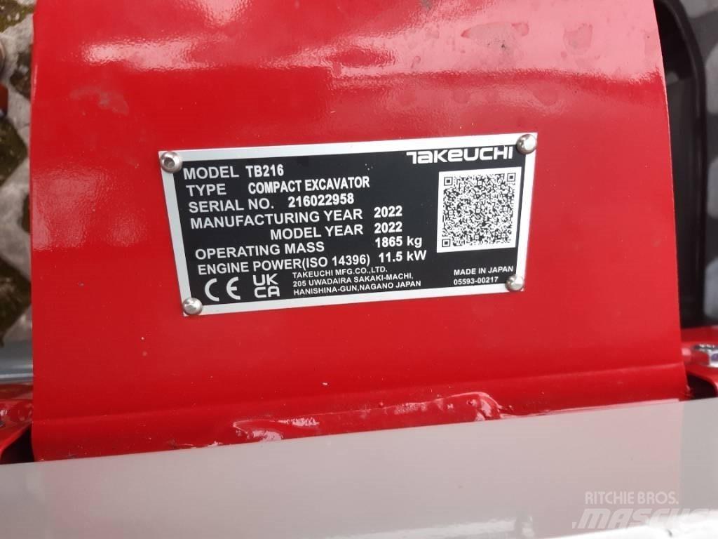 Takeuchi TB216 V2 Mini bagri <7t