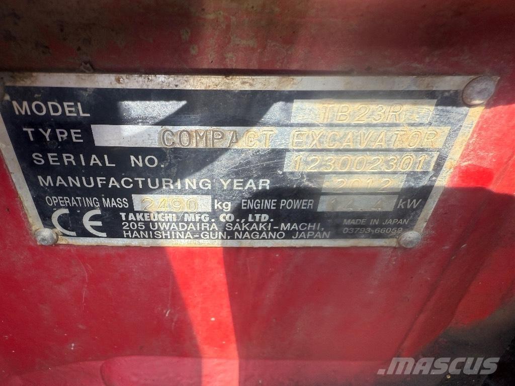 Takeuchi TB 23 R Mini bagri <7t