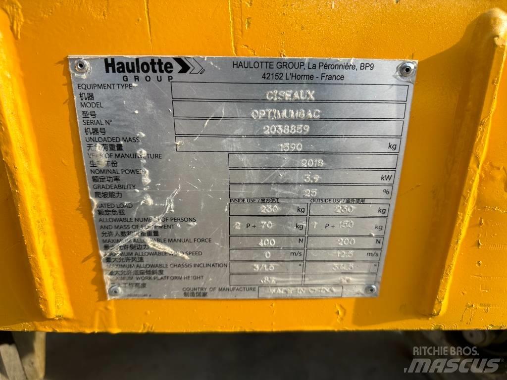 Haulotte OPTIMUM 8 Škarjaste dvižne ploščadi