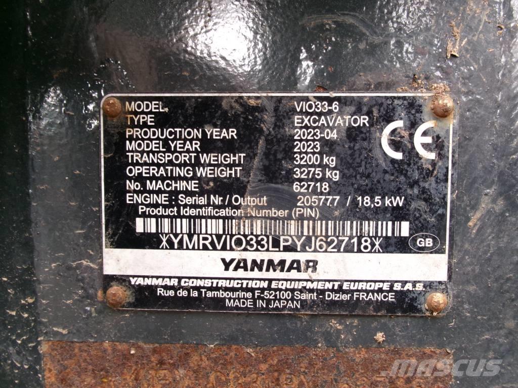 Yanmar Vio 33 Mini bagri <7t