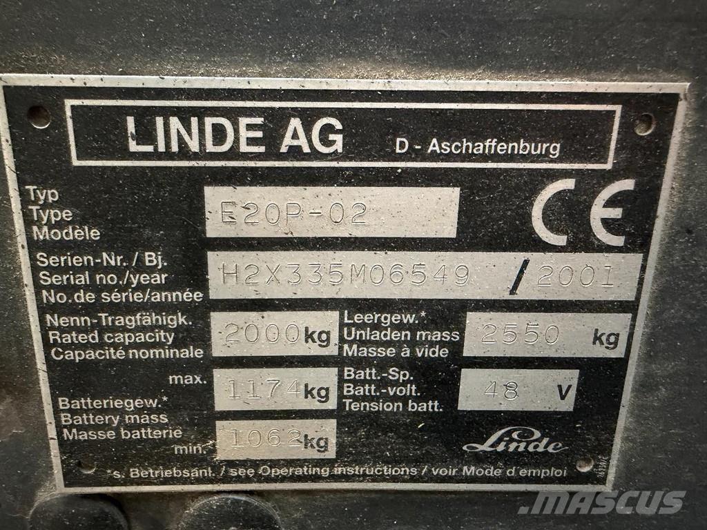 Linde E20P-02 Električni viličarji