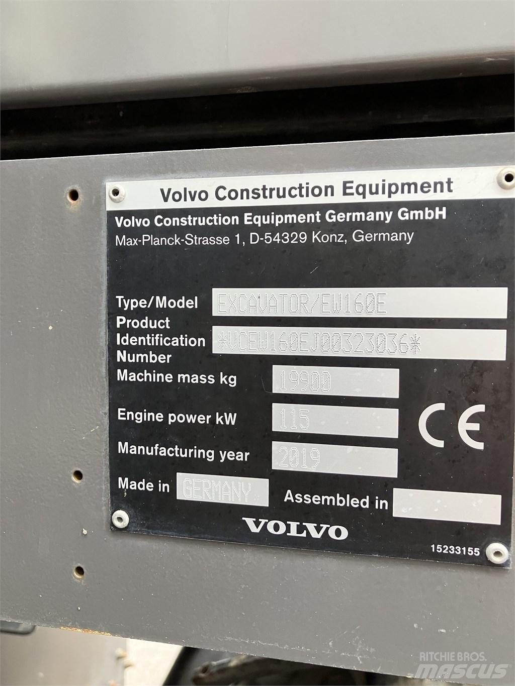 Volvo EW 160 E Bagri na kolesih