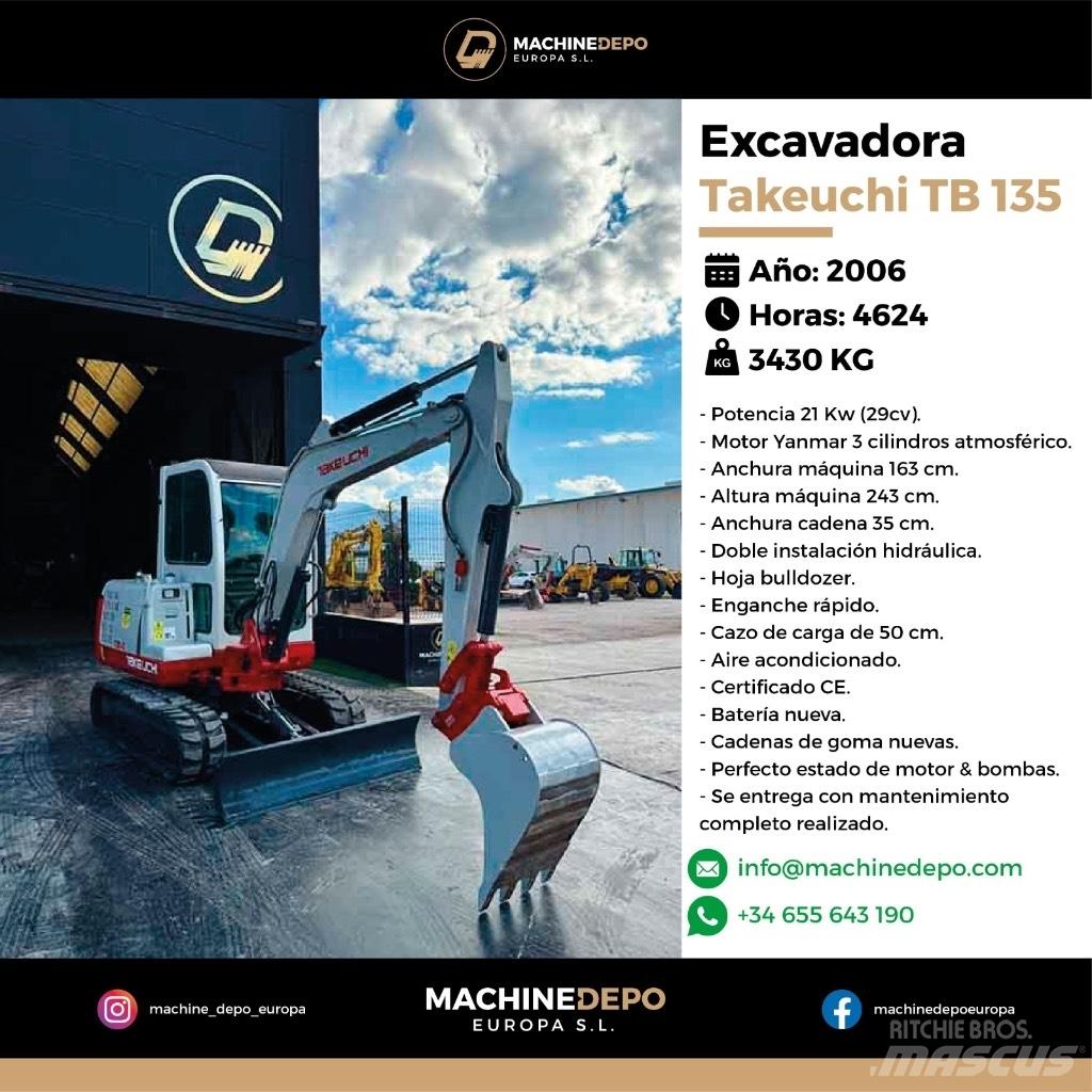 Takeuchi TB 135 Mini bagri <7t