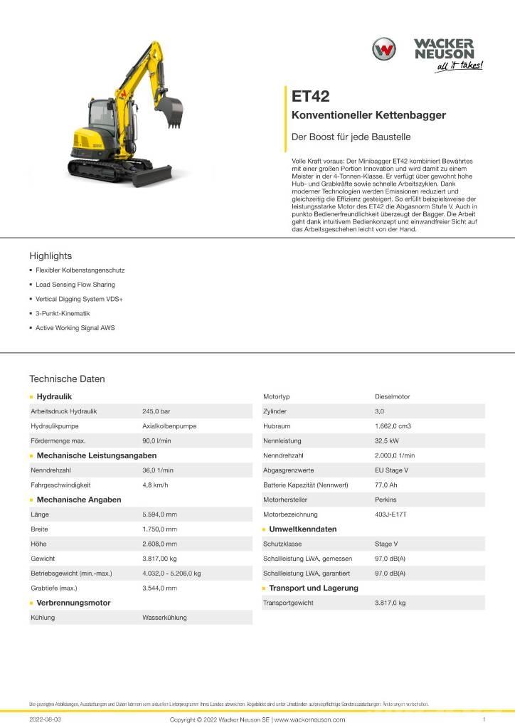 Wacker Neuson ET 42 Bagri goseničarji