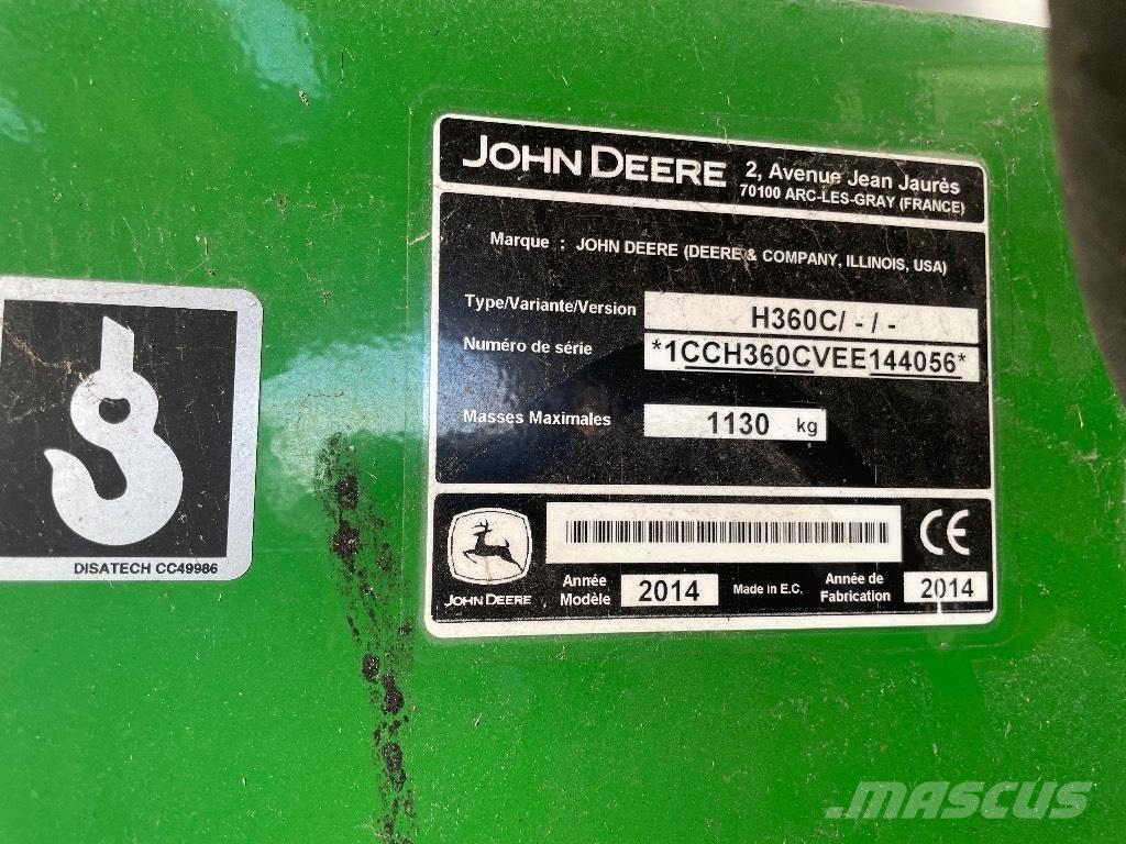 John Deere H 360 Čelni nakladalci in kopači