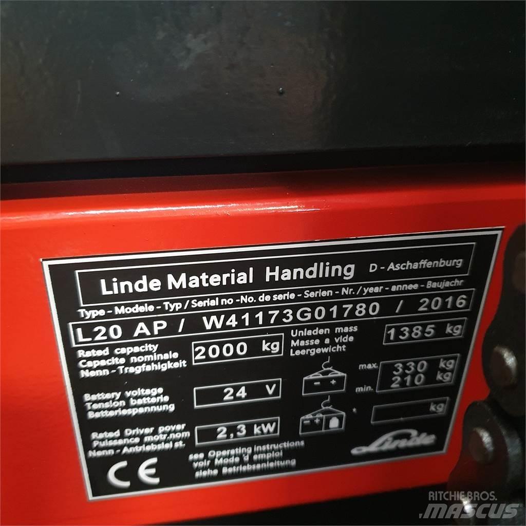 Linde L20APi Ročni električni viličar