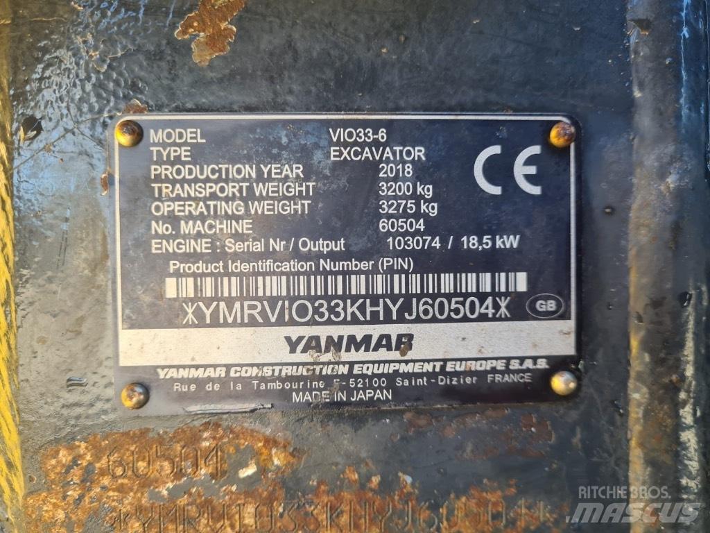 Yanmar VIO33-6 Mini bagri <7t