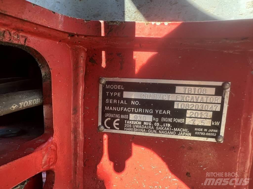 Takeuchi TB108 Mini bagri <7t