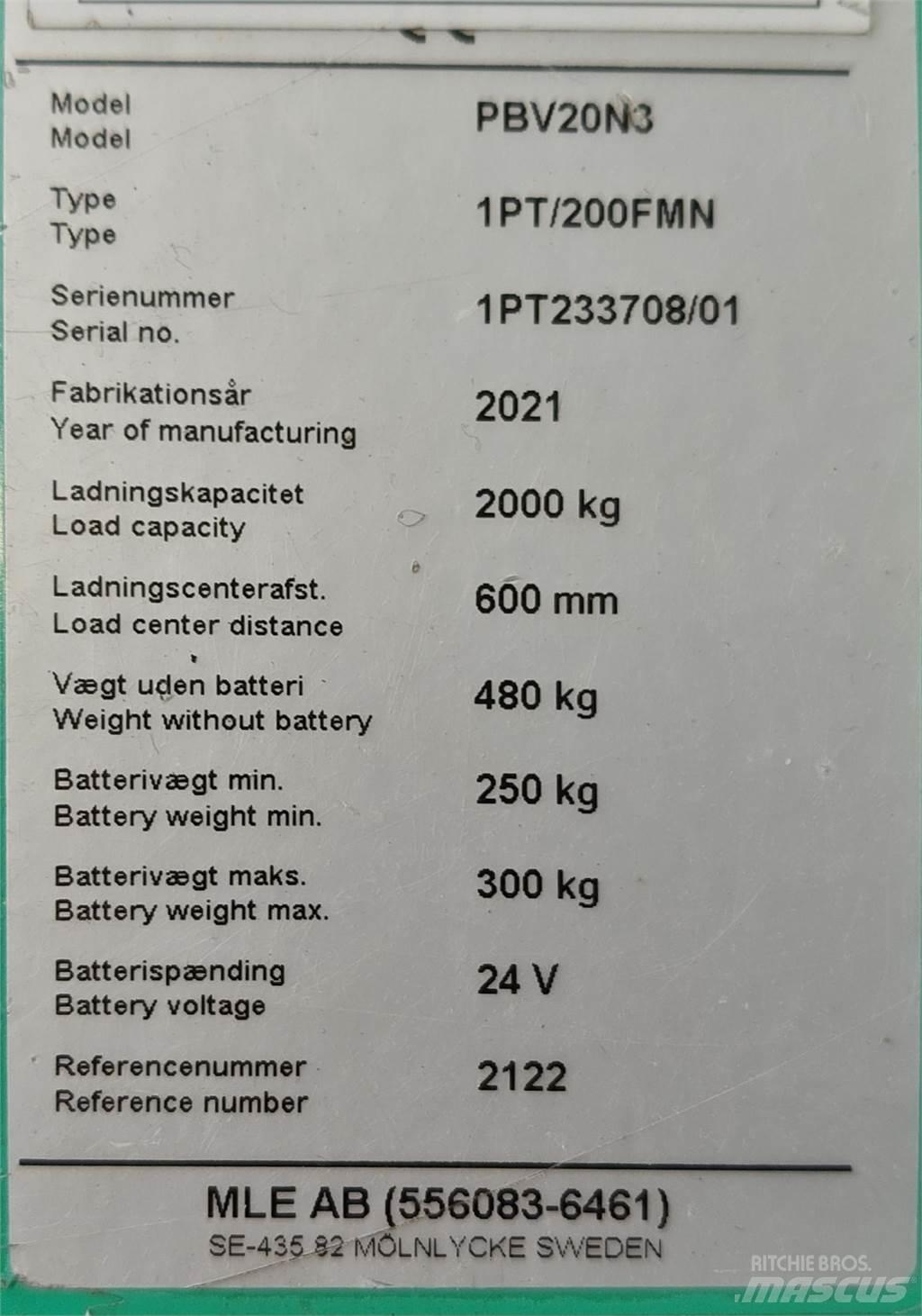 Mitsubishi PBV20N3 Viličarji - drugo