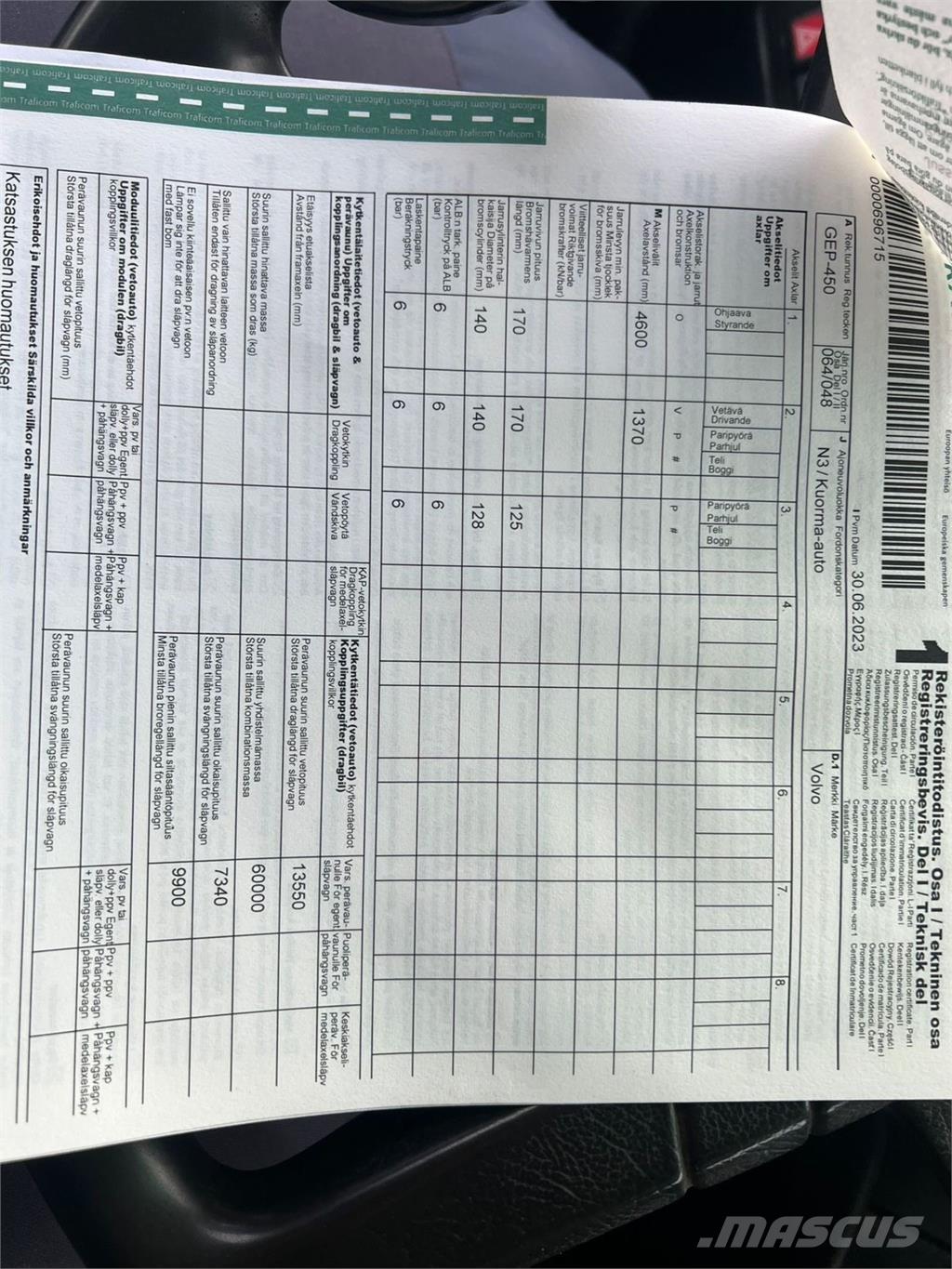 Volvo FH12 6X2 Razstavljivi tovornjaki z žičnimi dvigali