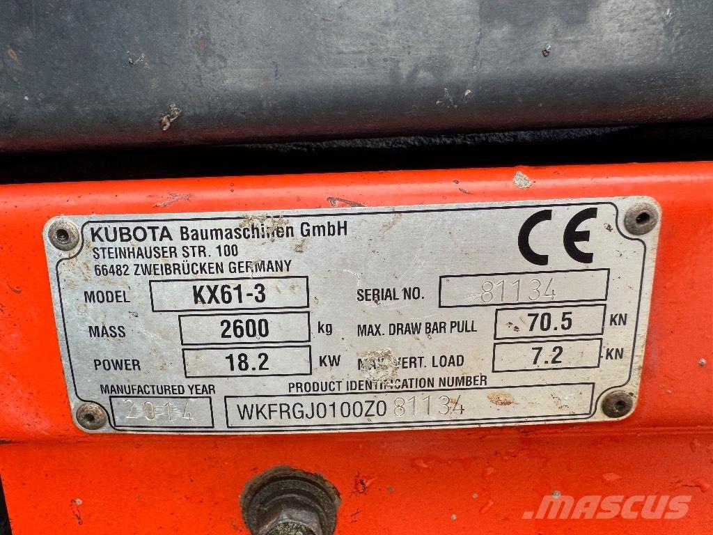 Kubota KX 61-3 Mini bagri <7t