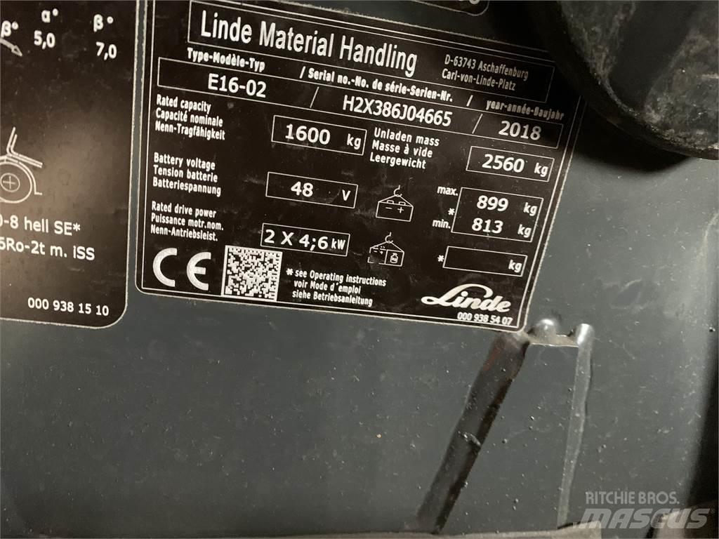 Linde E16 Električni viličarji