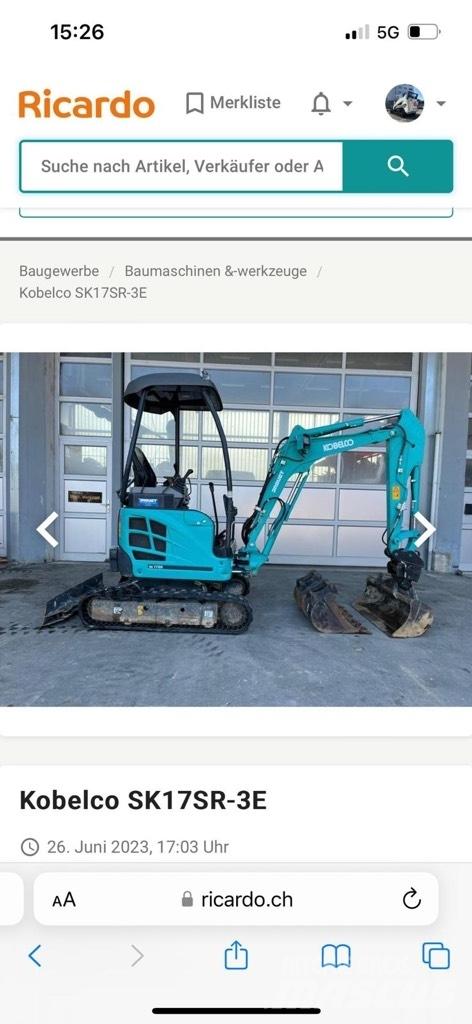Kobelco SK17SR-3E Mini bagri <7t
