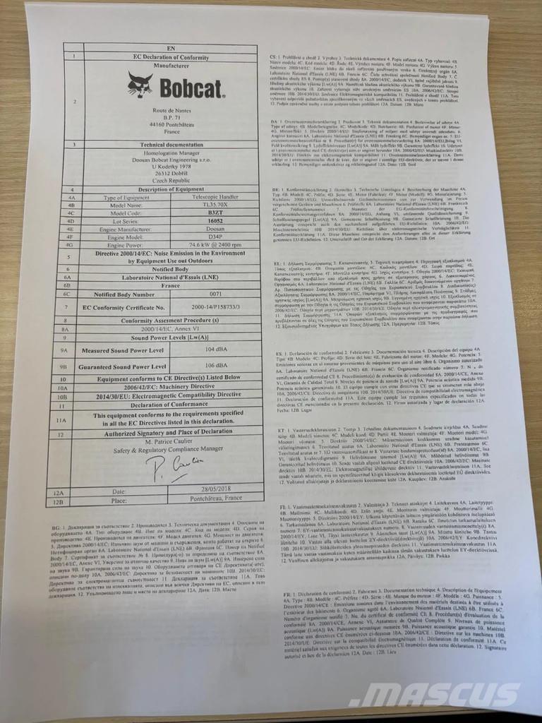 Bobcat TL35.70X Kmetijski teleskopski nakladalci