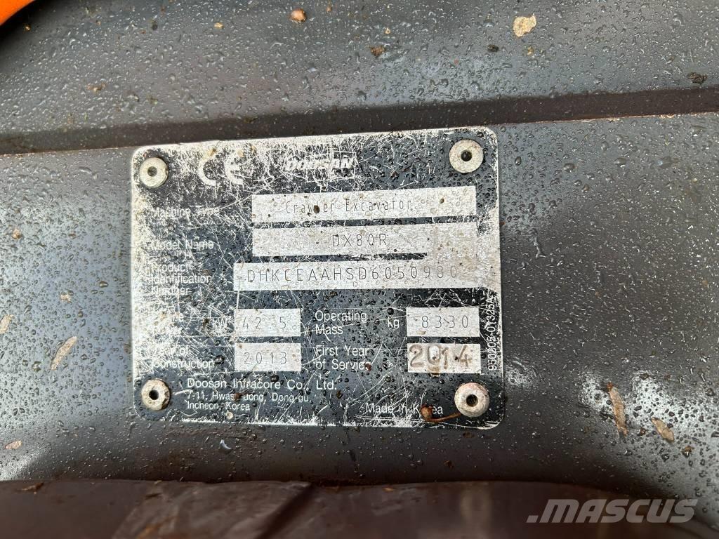 Doosan DX 80 R Midi bagri 7t – 12t