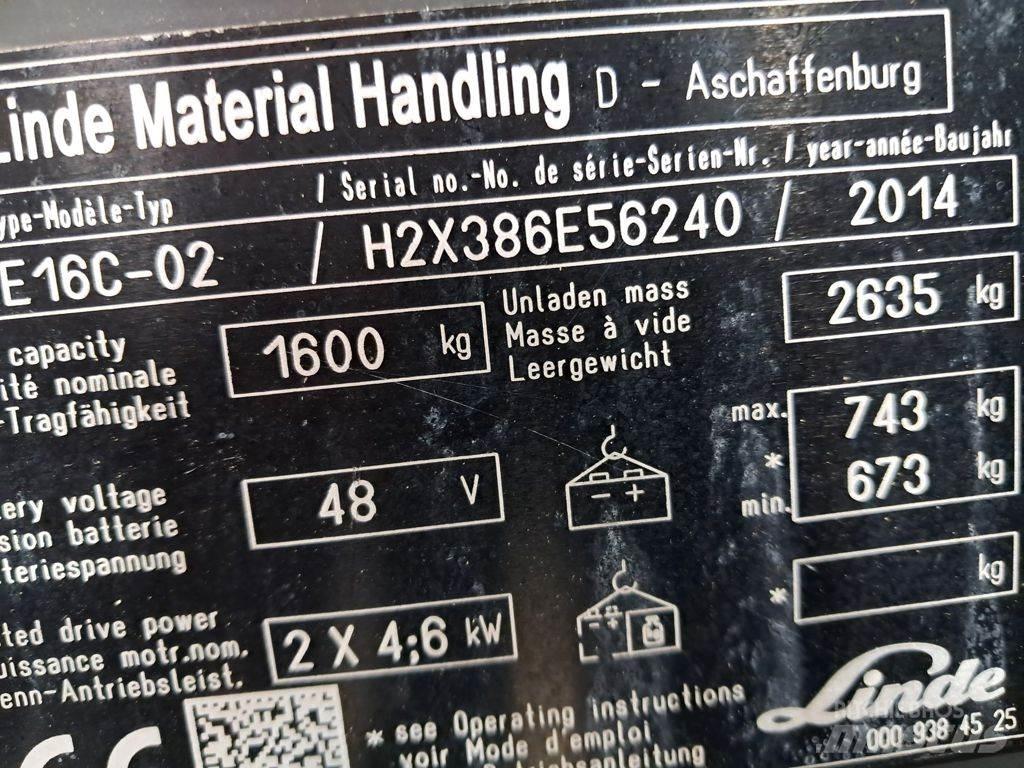 Linde E16C-02 Električni viličarji