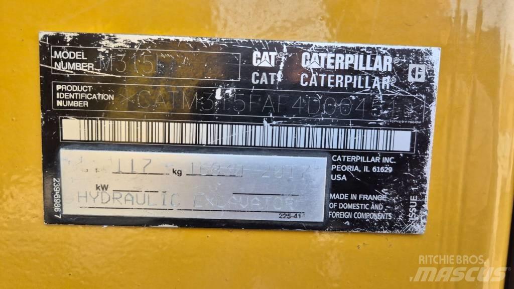 CAT M 315 F Bagri na kolesih