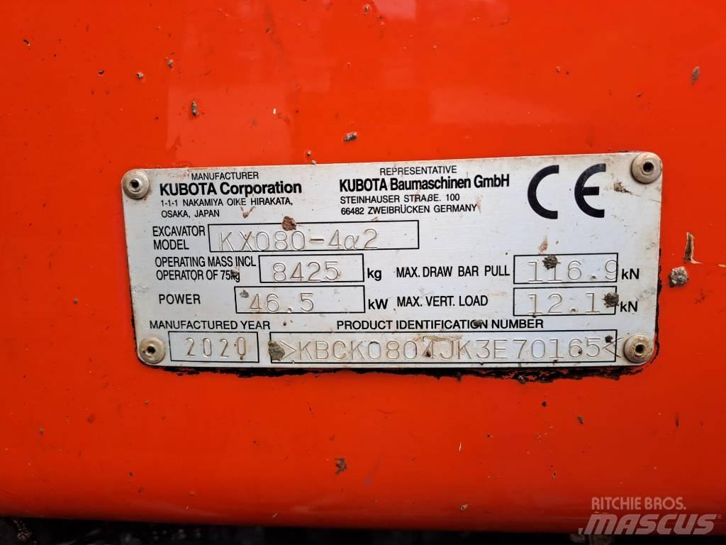 Kubota KX 080-4 Midi bagri 7t – 12t