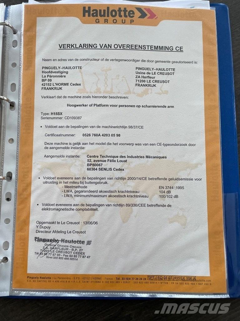 Haulotte H 15 SX Škarjaste dvižne ploščadi
