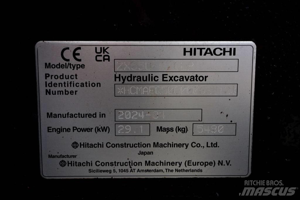 Hitachi ZX 55 U-6P Mini bagri <7t
