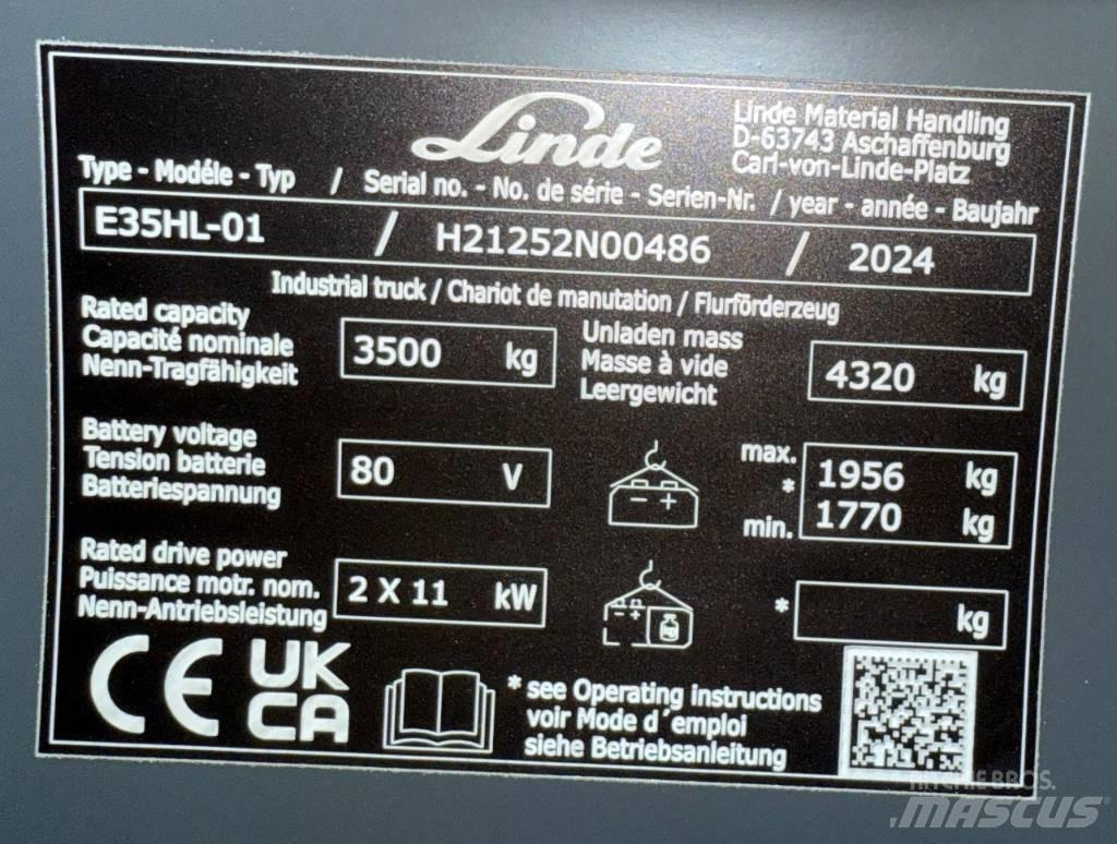 Linde E35HL/1252-01 Električni viličarji
