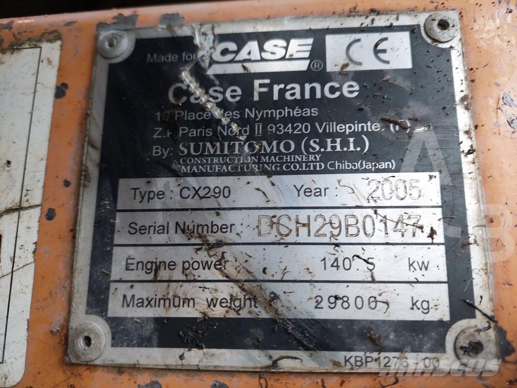 CASE CX 290 Bagri goseničarji