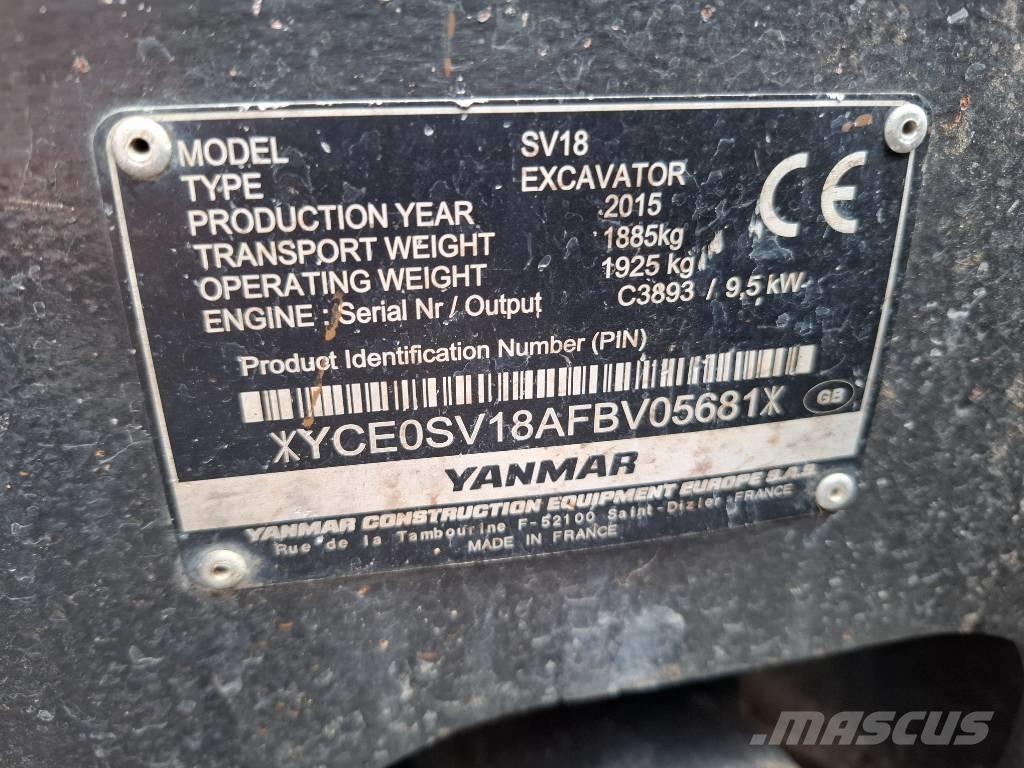 Yanmar SV 18 Mini bagri <7t