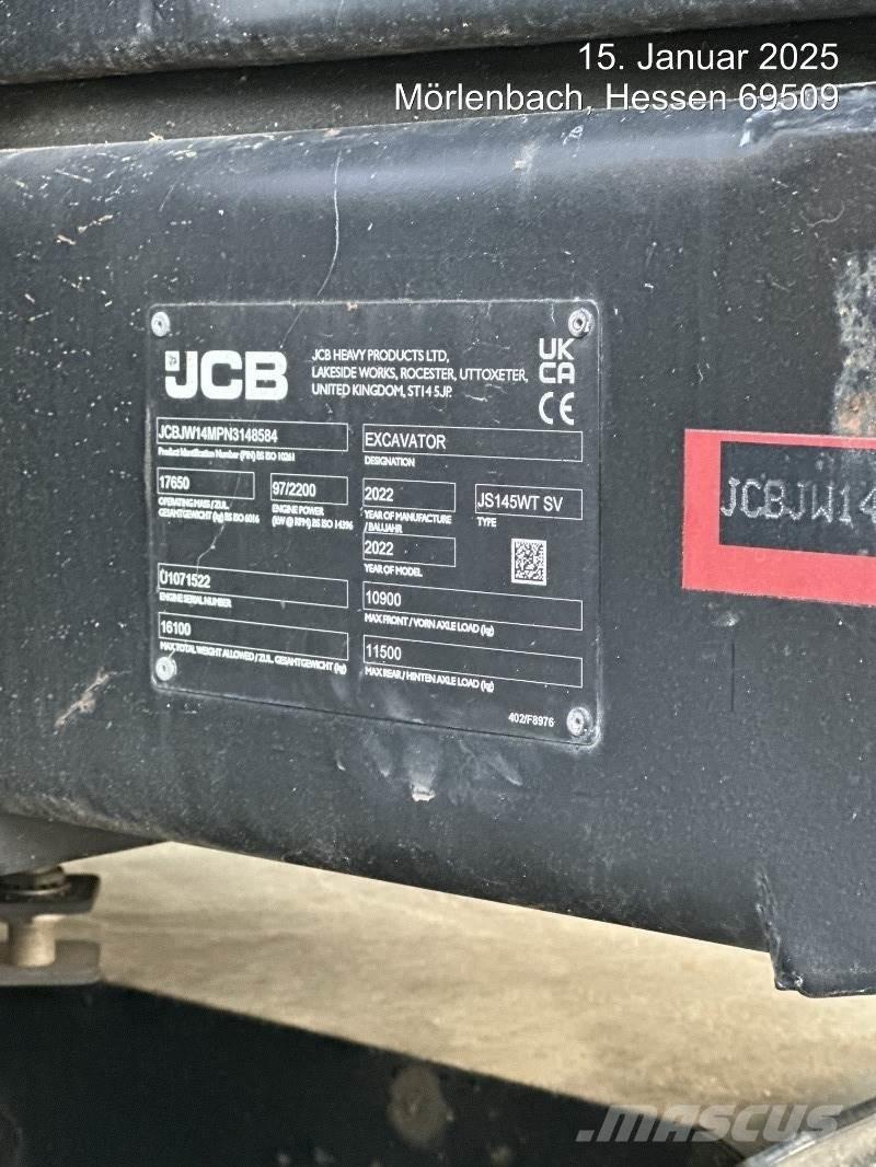 JCB JS145W PLUS Bagri na kolesih